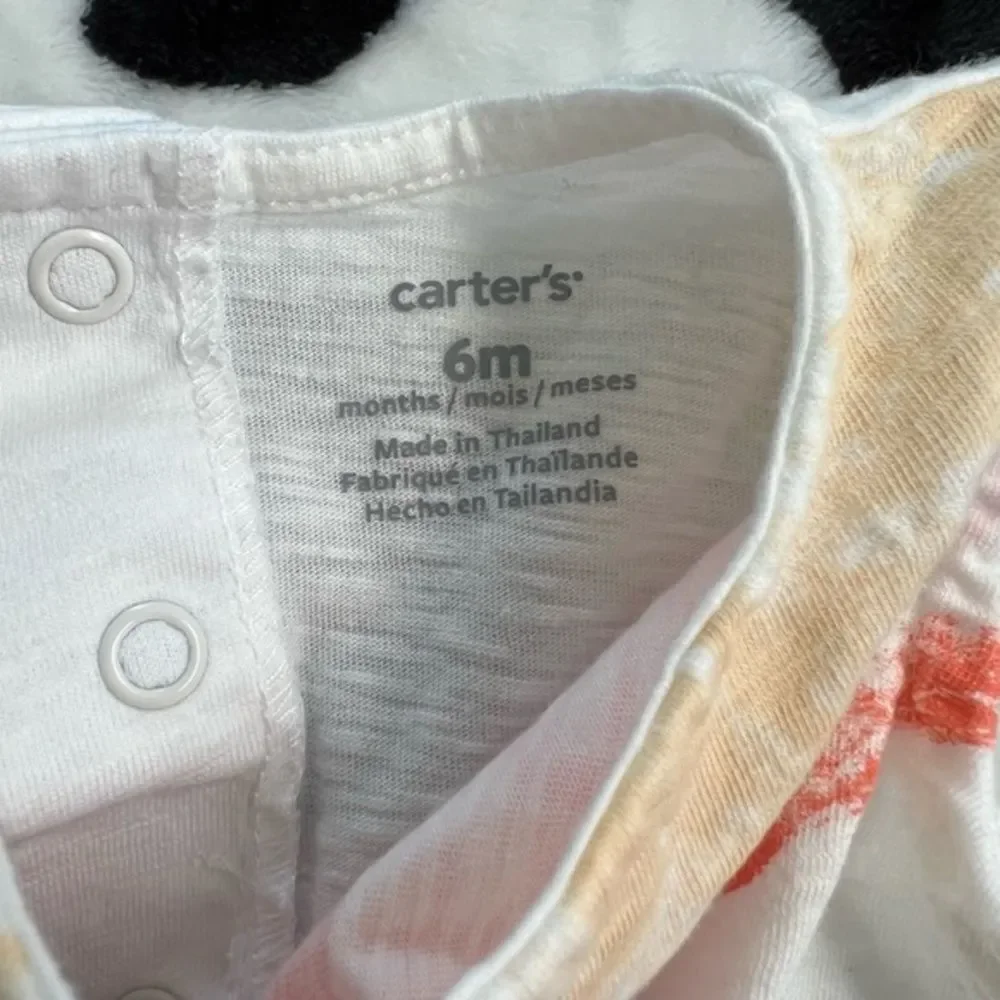 Carter's Embroidered Sleeveless Slub Jersey Romper Baby‎ Girl 6 months
